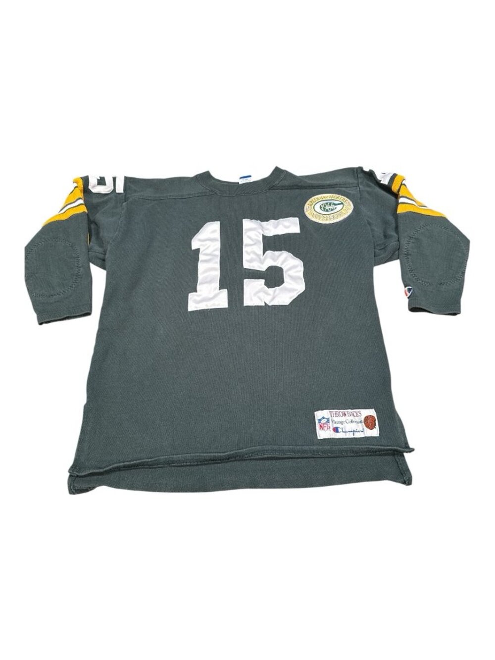 Vintage Champion Throwbacks Green Bay Packers Bart Starr #15 Sweatshirt Jersey L